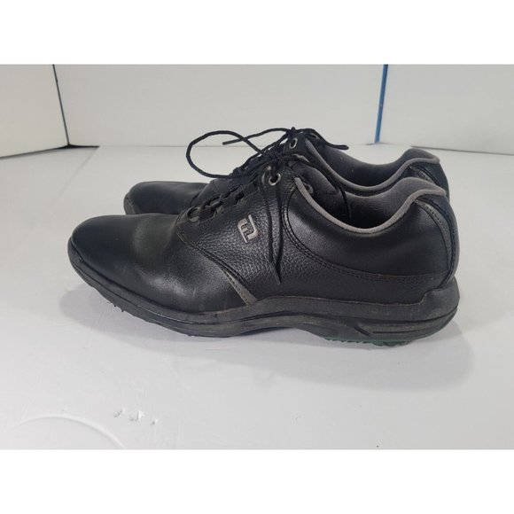 Footjoy‎ Greenjoys Golf Shoes Men's Size 11 Black Leather Cleat 45538 - Picture 7 of 7